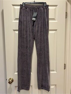 Suzi Kondi Women's Plush Track Pants in Charcoal Gray